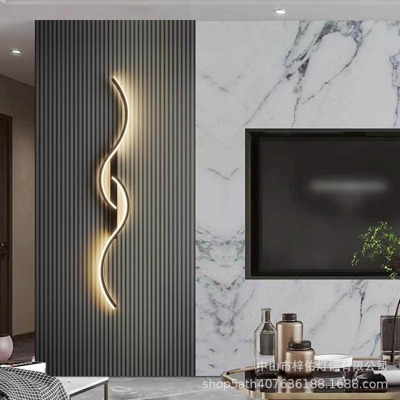 新款极简线条壁灯现代简约长条背景墙灯走廊过道灯卧室床头壁灯