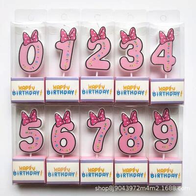 Hot Happy Birthday Number 0-9 Candles Cartoon Mickey Minnie