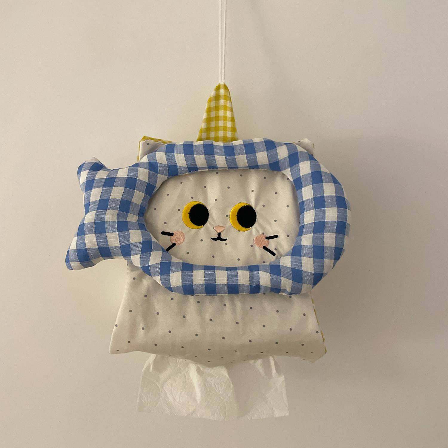 ins可爱猫咪纸巾袋挂式家用学生宿舍车载抽纸盒厕所收纳挂袋装饰,收纳整理,纸巾套,淘宝优惠券,粉丝福利购,淘宝优惠卷