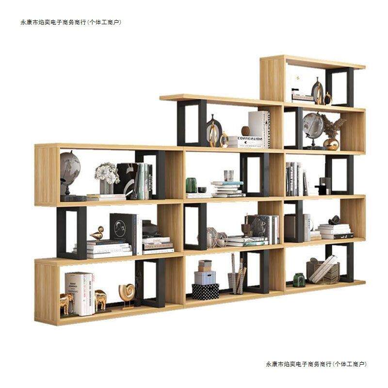 创意墙面书架置物架现代简约客厅落地式加高隔断收纳展示架子加厚