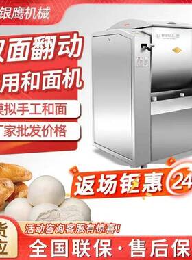 银鹰2025新款和面机305075100公斤全自动商用全钢卧式和面机