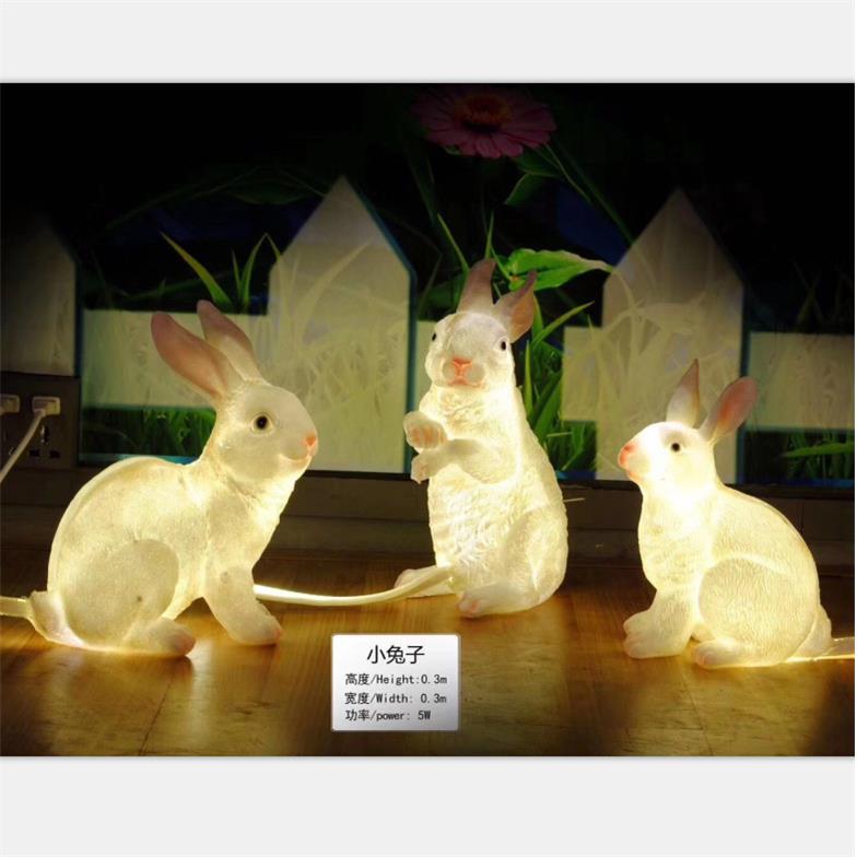 室外LED仿真动物植物发光草坪灯公园装饰户外兔子梅花鹿羊驼大象