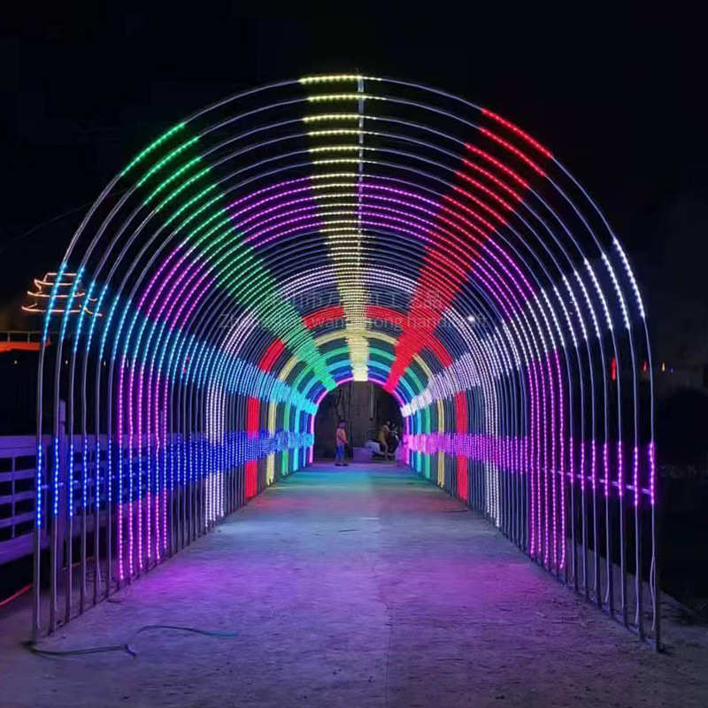 户外景观灯亮化装饰灯串大型梦幻氛围灯节日彩灯时光隧道造型灯