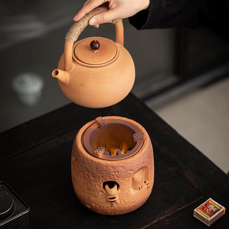 日式煮茶炉炭烧茶炉家用茶壶烧水炉耐高温底座干烧整套功夫泡茶器
