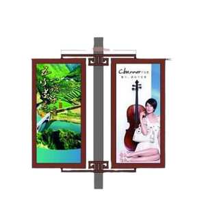 灯杆灯箱发光中国结路杆灯箱 路灯杆广告牌道旗灯杆广告灯箱价低