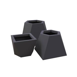 深圳市龙岗区写字楼公司前台玻璃钢落地式菱形花盆花钵美陈