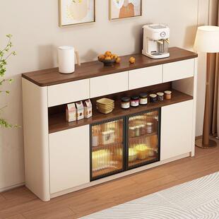 古风厨房餐中边jls67MM7柜靠功墙一体客厅多能茶厨房储物柜边柜水