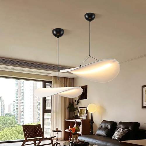 中古侘寂风蚕丝吊灯设计师款日式吧台餐厅灯高级感民宿卧室房间灯