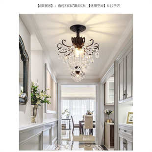 灯走廊楼梯水晶过道阳台玄关卧室灯吸顶灯欧式 衣帽 吊灯间客厅新款