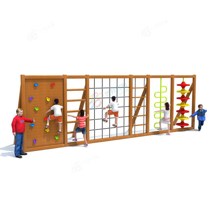 户外无动力游乐场设施实木攀爬架儿童乐园幼儿园木质游乐设备组合