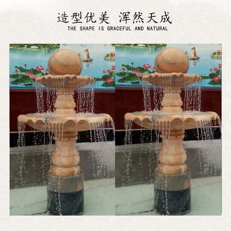 各厂种户外景观石雕定制石材喷泉刻小桥流2629水雕塑石区石头花盆