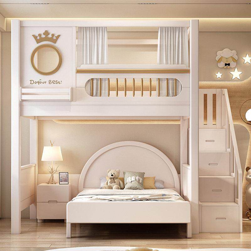 儿童床实木上床下桌双层床可定制上下铺书桌衣柜一体多功能小户型