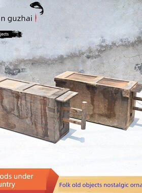 老式手拉风箱民俗老物件土灶手拉木质风匣子农村旧货覆古装饰摆件