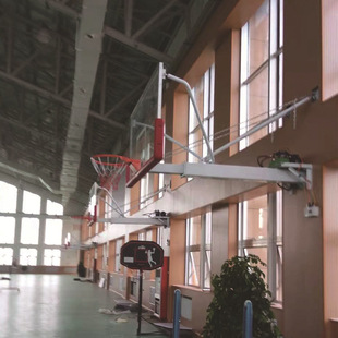 电动悬臂篮球架墙体壁挂升降篮球架悬挂折叠篮球架
