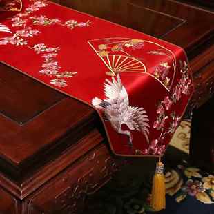 正品 刺绣餐电中国风禅意桌旗桌旗视柜茶几布艺床饰布古典桌 新中式