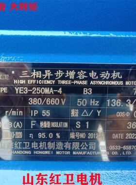 山东源头厂家直供YE3-250MA-4/75KWYE3系列三相异步增容电机质保