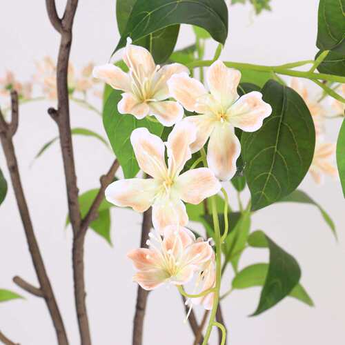 跨境热销垂丝茉莉花假树盆栽仿真绿植室内客厅装饰摆件假植物造景