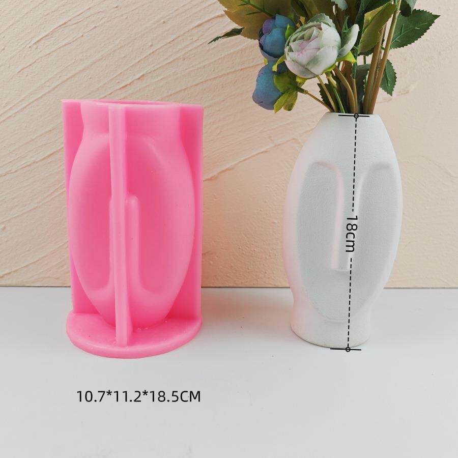 全铭祥欧式人脸花瓶硅胶模具 石膏，混凝土精致创意家居装饰工具