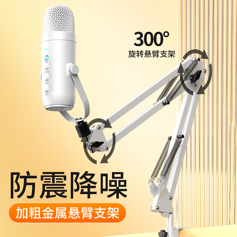电脑台式收音麦克风直播专用usb话筒助眠游戏降噪声卡录音设备容