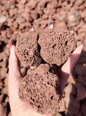 火山石滤料用火山岩颗粒污水处理黑色红色火山石铺路鱼缸造景园林