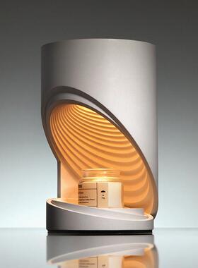 泥想国原创采石剧场无火香薰蜡烛融蜡灯设计师新婚生日订婚礼物