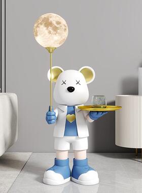 网暴力礼熊大型落地月球灯QJ6578收红纳摆件客电视柜沙发旁乔厅迁