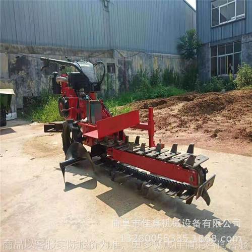 手扶链条式开沟机 柴油大马力开沟机 工地埋线开槽机