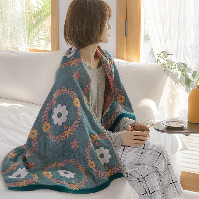 新疆长绒棉纱布浴巾成人家用纯棉吸水速干不易掉毛男女情侣款毛巾