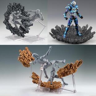1/12兵人场景配件shf爆裂地台figma岩石6寸可动人偶手办模型底座