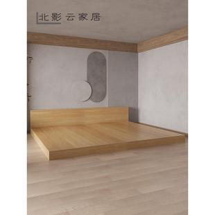 X1AW 床地铺地台矮床箱 地台榻榻米床低床2米米特大双人落地板式