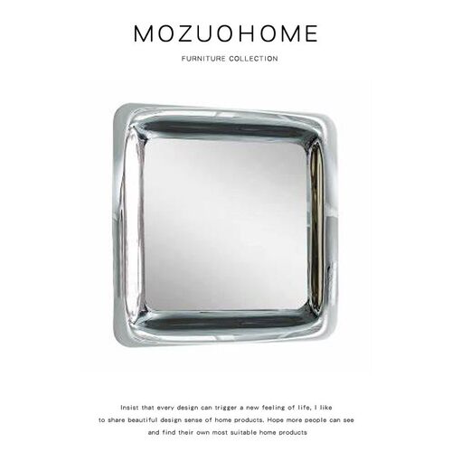 MOZUO墨佐摩登时尚设计创意不锈钢方糖镜壁挂镜全身镜落地全身镜