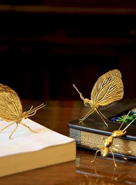 北欧创意ins风小摆件动物摆设软装 金属蝴蝶蚂蚁摆件客厅装饰