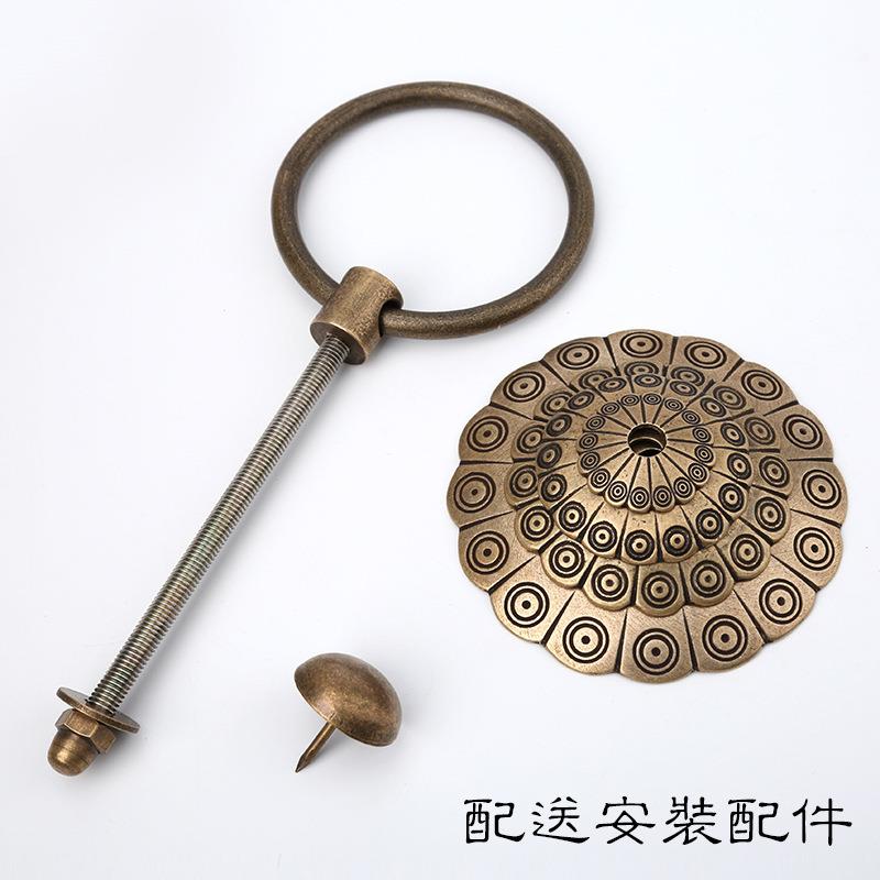 中式仿大门拉铜拉环手实心黄铜门把环手老式农村庭院木门古装拉环