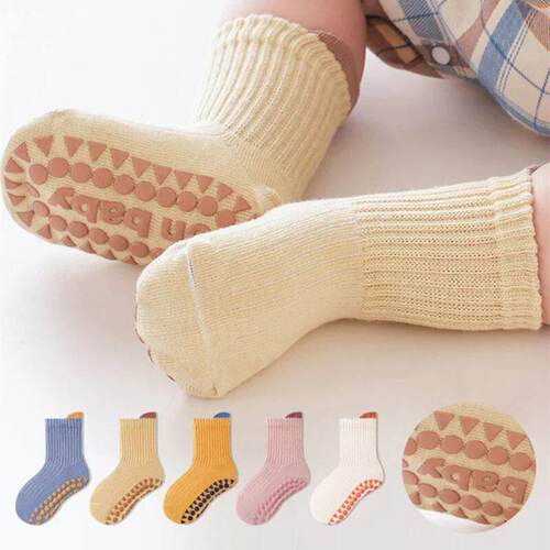 3Pairs/Lot Cotton Baby Anti-slip Socks For Boys Girls Low Cu