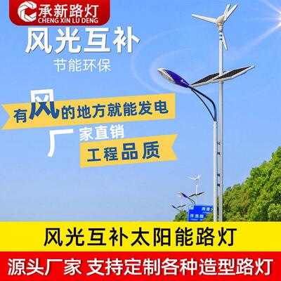 风光互补太阳能路灯风力发电LED一体化6米8米户外灯风能路灯防爆