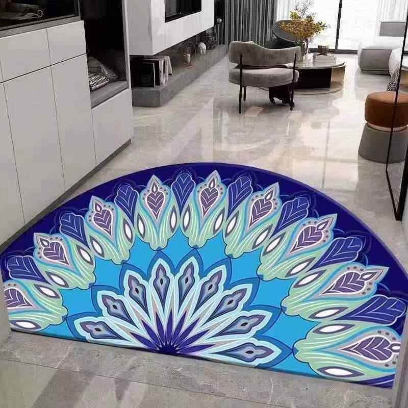 浴室防滑地垫印染半圆吸水垫子家用厕所卫生间门口踩脚垫进门地毯