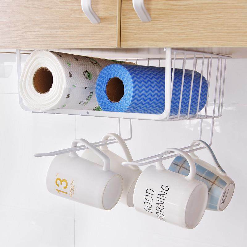 厨房用品调料分层收纳架置物架免打孔橱柜挂架多功能挂篮收纳神器