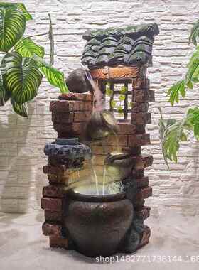 智瑞工艺品喷泉流水加湿器家居装饰品客厅办公室摆件创意水景摆设