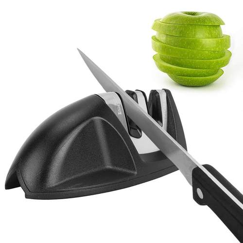 厨房刚需！出口OOU迷你磨刀器 人工磨钨钢陶瓷双磨头粗磨粗磨防滑