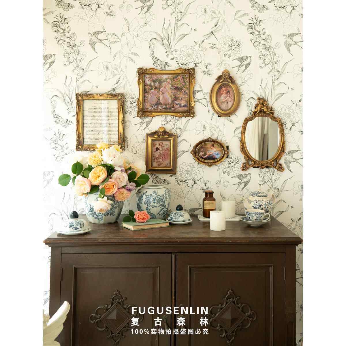 覆古欧式旧浮雕相框家庭床和早餐墙装饰文学无障碍豪华墙挂照片墙
