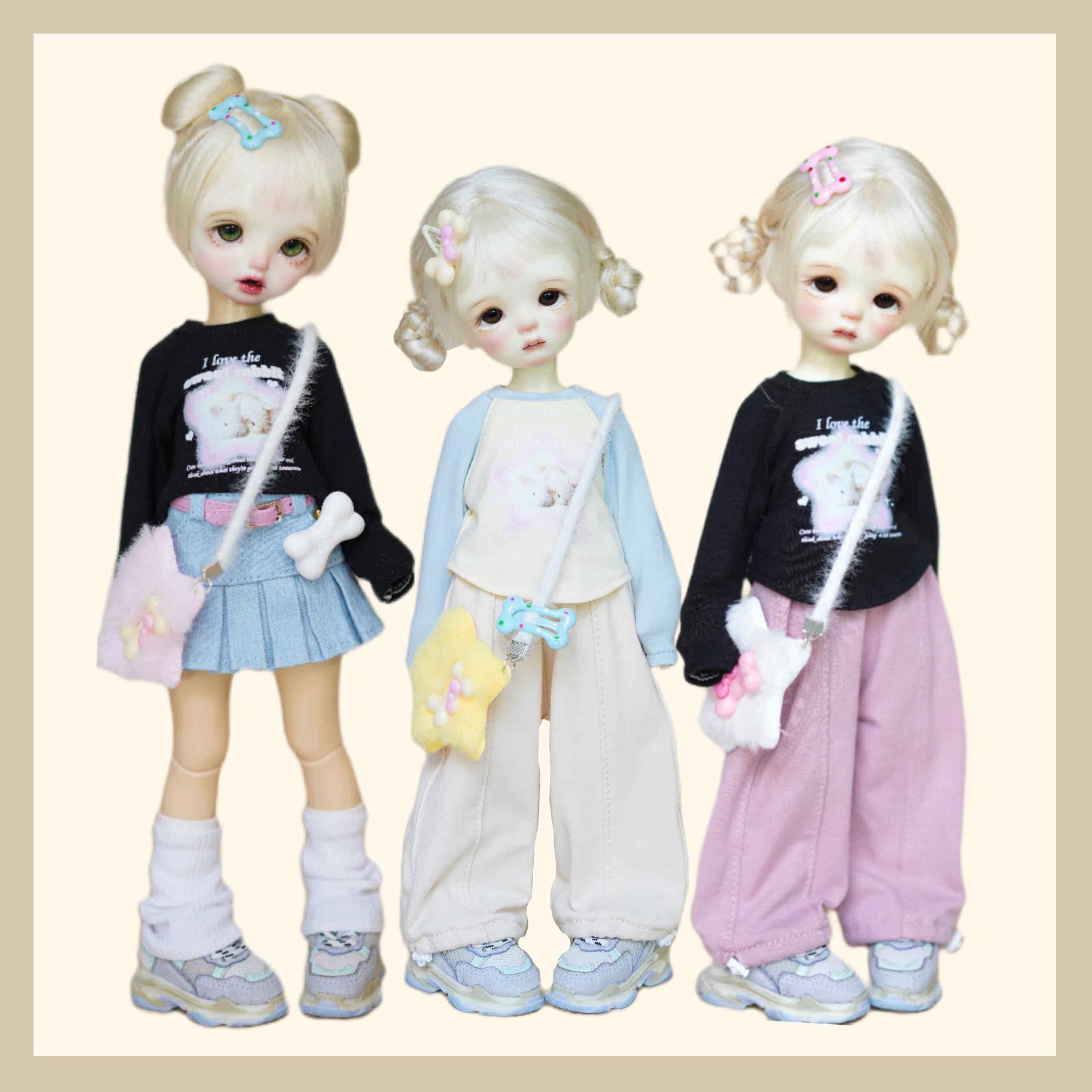 【新品】现货BJD6分1/6小6大鱼体娃娃衣服配日常百搭上衣裙子