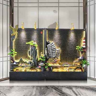 假山流水泉公司别店水幕墙MUY隔断户喷外花园庭院墅酒鱼池造景摆