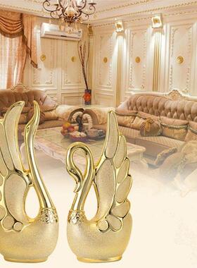 欧洲装饰创意家居饰品客厅卧室电视柜陶瓷饰品婚礼礼品天鹅饰品