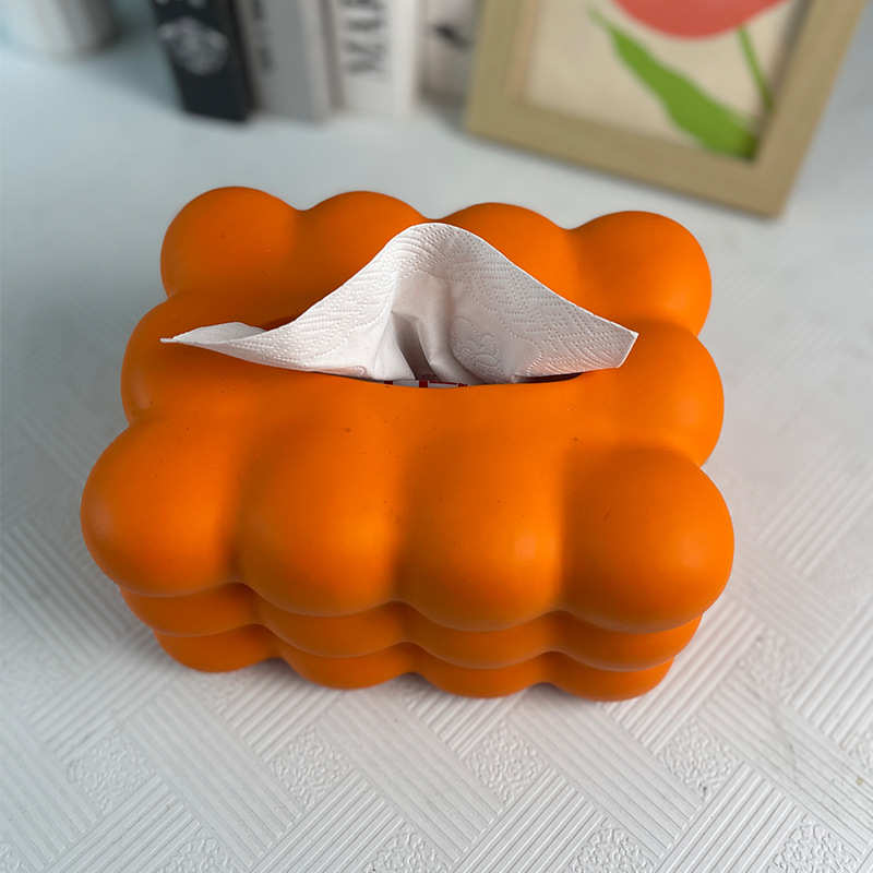 棉花糖创意树脂纸巾盒客厅高级轻奢收纳盒茶几酒店可爱桌面抽纸盒