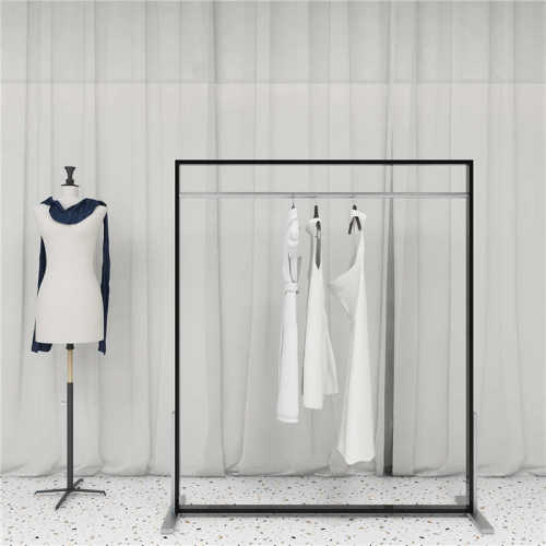 服装店展示架陈列架黑色落地式中间中岛架侧挂女装店衣架橱窗货架