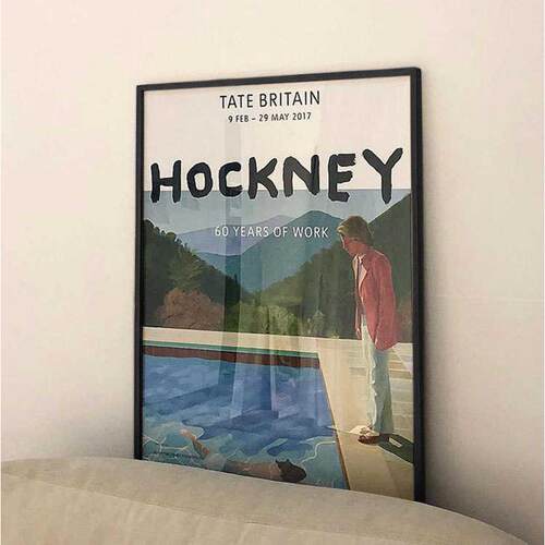 David Hockney霍尼克60周年泳池海报咖啡店店面装饰画
