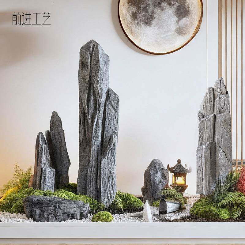 仿20250916真苔假头中石式庭院装饰摆件绿植造藓景道具假山景观配