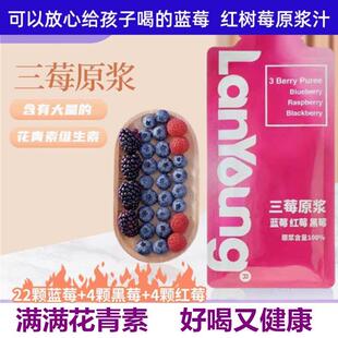 三莓原浆蓝莓黑莓红树莓原汁无添加无加蔗糖花青素真安疗食品