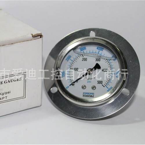 供应SKON 轴向油式压力表500kg/psi 压力计1/4PT