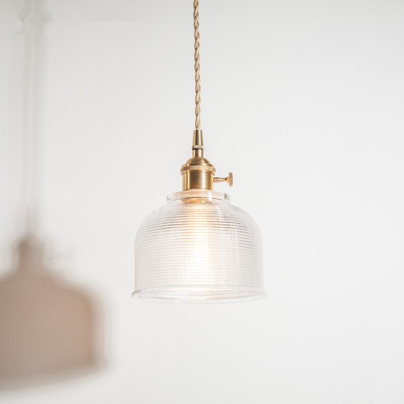 北欧玻璃吊灯创意餐厅吧台灯现代简约客厅卧室床头灯日式黄铜吊灯